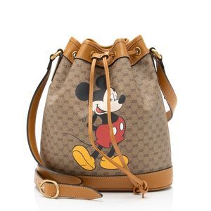 Gucci X Disney Micro GG Canvas Mickey Mouse Bucket Bag